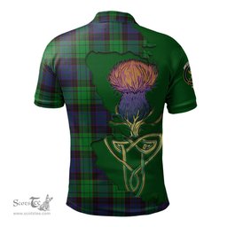 Scottish Stewart Old Modern Clan Tartan with Thistle and Scotland Map Tartan Plaid Polo Shirt Scottish Plaid Tartan Plaid - ScotsTee - scotstee.com
