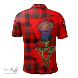 Scottish Wemyss Modern Clan Tartan with Thistle and Scotland Map Tartan Plaid Polo Shirt Scottish Plaid Tartan Plaid - ScotsTee - scotstee.com