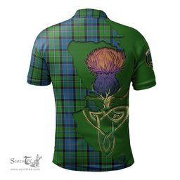 Scottish Stirling Clan Tartan with Thistle and Scotland Map Tartan Plaid Polo Shirt Scottish Plaid Tartan Plaid - ScotsTee - scotstee.com