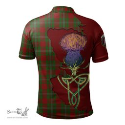 Scottish Strange Clan Tartan with Thistle and Scotland Map Tartan Plaid Polo Shirt Scottish Plaid Tartan Plaid - ScotsTee - scotstee.com