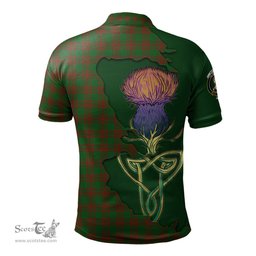 Scottish Menzies Clan Tartan with Thistle and Scotland Map Tartan Plaid Polo Shirt Scottish Plaid Tartan Plaid - ScotsTee - scotstee.com