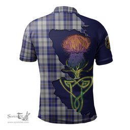 Scottish MacPherson Dress Blue Clan Tartan with Thistle and Scotland Map Tartan Plaid Polo Shirt Scottish Plaid Tartan Plaid - ScotsTee - scotstee.com