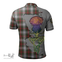 Scottish Stewart Dress Clan Tartan with Thistle and Scotland Map Tartan Plaid Polo Shirt Scottish Plaid Tartan Plaid - ScotsTee - scotstee.com