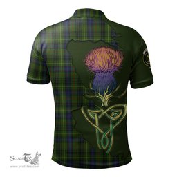 Scottish Stewart Hunting Clan Tartan with Thistle and Scotland Map Tartan Plaid Polo Shirt Scottish Plaid Tartan Plaid - ScotsTee - scotstee.com