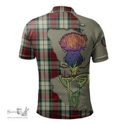 Scottish Rose White Dress Clan Tartan with Thistle and Scotland Map Tartan Plaid Polo Shirt Scottish Plaid Tartan Plaid - ScotsTee - scotstee.com