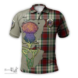 Scottish Rose White Dress Clan Tartan with Thistle and Scotland Map Tartan Plaid Polo Shirt Scottish Plaid Tartan Plaid - ScotsTee - scotstee.com