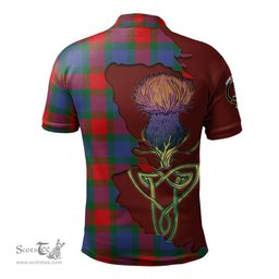 Scottish Mar Clan Tartan with Thistle and Scotland Map Tartan Plaid Polo Shirt Scottish Plaid Tartan Plaid - ScotsTee - scotstee.com