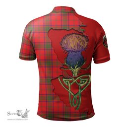 Scottish Ross Modern Clan Tartan with Thistle and Scotland Map Tartan Plaid Polo Shirt Scottish Plaid Tartan Plaid - ScotsTee - scotstee.com