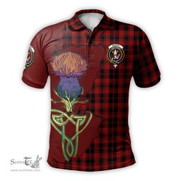 Scottish Murray of Ochtertyre Clan Tartan with Thistle and Scotland Map Tartan Plaid Polo Shirt Scottish Plaid Tartan Plaid - ScotsTee - scotstee.com