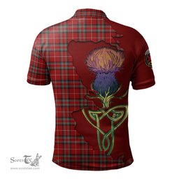 Scottish Stuart of Bute Clan Tartan with Thistle and Scotland Map Tartan Plaid Polo Shirt Scottish Plaid Tartan Plaid - ScotsTee - scotstee.com