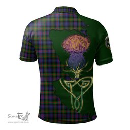 Scottish Murray of Atholl Modern Clan Tartan with Thistle and Scotland Map Tartan Plaid Polo Shirt Scottish Plaid Tartan Plaid - ScotsTee - scotstee.com