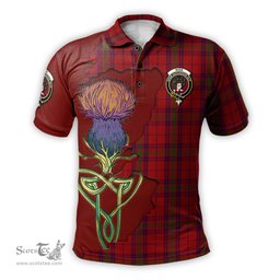 Scottish Ross Old Clan Tartan with Thistle and Scotland Map Tartan Plaid Polo Shirt Scottish Plaid Tartan Plaid - ScotsTee - scotstee.com