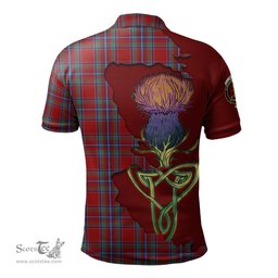 Scottish Spens Clan Tartan with Thistle and Scotland Map Tartan Plaid Polo Shirt Scottish Plaid Tartan Plaid - ScotsTee - scotstee.com