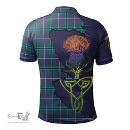 Scottish Sandilands Clan Tartan with Thistle and Scotland Map Tartan Plaid Polo Shirt Scottish Plaid Tartan Plaid - ScotsTee - scotstee.com