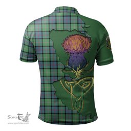 Scottish MacThomas Ancient Clan Tartan with Thistle and Scotland Map Tartan Plaid Polo Shirt Scottish Plaid Tartan Plaid - ScotsTee - scotstee.com