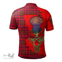 Scottish Murray of Tulloch Modern Clan Tartan with Thistle and Scotland Map Tartan Plaid Polo Shirt Scottish Plaid Tartan Plaid - ScotsTee - scotstee.com