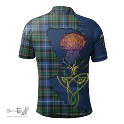 Scottish MacRae Hunting Ancient Clan Tartan with Thistle and Scotland Map Tartan Plaid Polo Shirt Scottish Plaid Tartan Plaid - ScotsTee - scotstee.com