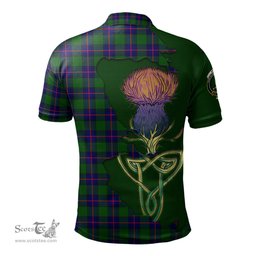 Scottish Shaw Modern Clan Tartan with Thistle and Scotland Map Tartan Plaid Polo Shirt Scottish Plaid Tartan Plaid - ScotsTee - scotstee.com