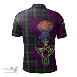 Scottish Wilson Clan Tartan with Thistle and Scotland Map Tartan Plaid Polo Shirt Scottish Plaid Tartan Plaid - ScotsTee - scotstee.com