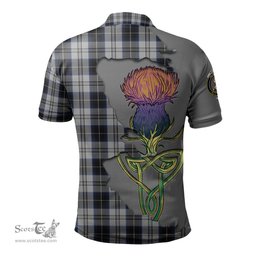 Scottish Menzies Black Dress Clan Tartan with Thistle and Scotland Map Tartan Plaid Polo Shirt Scottish Plaid Tartan Plaid - ScotsTee - scotstee.com