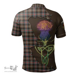 Scottish Sutherland Weathered Clan Tartan with Thistle and Scotland Map Tartan Plaid Polo Shirt Scottish Plaid Tartan Plaid - ScotsTee - scotstee.com