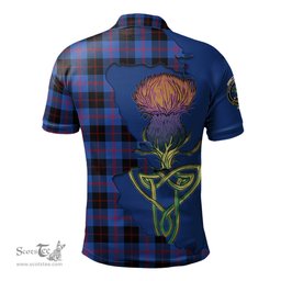 Scottish Maule Clan Tartan with Thistle and Scotland Map Tartan Plaid Polo Shirt Scottish Plaid Tartan Plaid - ScotsTee - scotstee.com