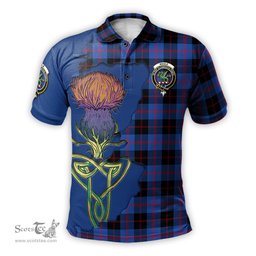 Scottish Maule Clan Tartan with Thistle and Scotland Map Tartan Plaid Polo Shirt Scottish Plaid Tartan Plaid - ScotsTee - scotstee.com