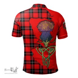 Scottish Ramsay Modern Clan Tartan with Thistle and Scotland Map Tartan Plaid Polo Shirt Scottish Plaid Tartan Plaid - ScotsTee - scotstee.com
