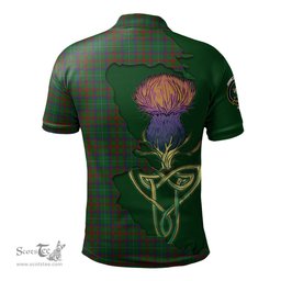 Scottish Shaw of Tordarroch Green Hunting Clan Tartan with Thistle and Scotland Map Tartan Plaid Polo Shirt Scottish Plaid Tartan Plaid - ScotsTee - scotstee.com