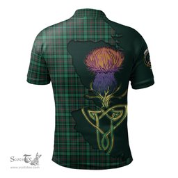 Scottish Ross Hunting Modern Clan Tartan with Thistle and Scotland Map Tartan Plaid Polo Shirt Scottish Plaid Tartan Plaid - ScotsTee - scotstee.com
