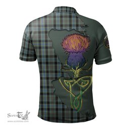 Scottish Ogilvie (Ogilvy) Hunting Clan Tartan with Thistle and Scotland Map Tartan Plaid Polo Shirt Scottish Plaid Tartan Plaid - ScotsTee - scotstee.com