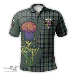 Scottish Ogilvie (Ogilvy) Hunting Clan Tartan with Thistle and Scotland Map Tartan Plaid Polo Shirt Scottish Plaid Tartan Plaid - ScotsTee - scotstee.com