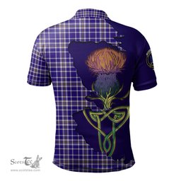 Scottish Ochterlony Clan Tartan with Thistle and Scotland Map Tartan Plaid Polo Shirt Scottish Plaid Tartan Plaid - ScotsTee - scotstee.com
