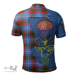 Scottish Spalding Clan Tartan with Thistle and Scotland Map Tartan Plaid Polo Shirt Scottish Plaid Tartan Plaid - ScotsTee - scotstee.com