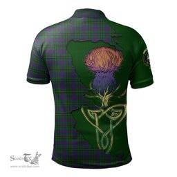 Scottish Wood Clan Tartan with Thistle and Scotland Map Tartan Plaid Polo Shirt Scottish Plaid Tartan Plaid - ScotsTee - scotstee.com