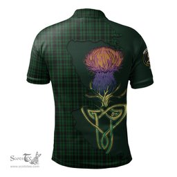 Scottish Menzies Green Clan Tartan with Thistle and Scotland Map Tartan Plaid Polo Shirt Scottish Plaid Tartan Plaid - ScotsTee - scotstee.com