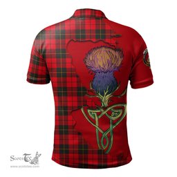 Scottish Wallace Weathered Clan Tartan with Thistle and Scotland Map Tartan Plaid Polo Shirt Scottish Plaid Tartan Plaid - ScotsTee - scotstee.com