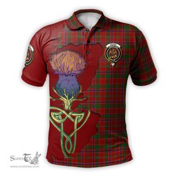 Scottish Munro Clan Tartan with Thistle and Scotland Map Tartan Plaid Polo Shirt Scottish Plaid Tartan Plaid - ScotsTee - scotstee.com