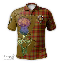 Scottish Scrymgeour Clan Tartan with Thistle and Scotland Map Tartan Plaid Polo Shirt Scottish Plaid Tartan Plaid - ScotsTee - scotstee.com