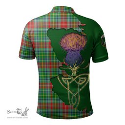 Scottish Muirhead Clan Tartan with Thistle and Scotland Map Tartan Plaid Polo Shirt Scottish Plaid Tartan Plaid - ScotsTee - scotstee.com