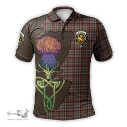 Scottish Nicolson Hunting Weathered Clan Tartan with Thistle and Scotland Map Tartan Plaid Polo Shirt Scottish Plaid Tartan Plaid - ScotsTee - scotstee.com