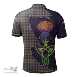 Scottish Taylor Weathered Clan Tartan with Thistle and Scotland Map Tartan Plaid Polo Shirt Scottish Plaid Tartan Plaid - ScotsTee - scotstee.com