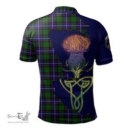 Scottish Russell Modern Clan Tartan with Thistle and Scotland Map Tartan Plaid Polo Shirt Scottish Plaid Tartan Plaid - ScotsTee - scotstee.com