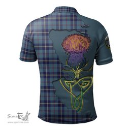 Scottish MacRaes of America Clan Tartan with Thistle and Scotland Map Tartan Plaid Polo Shirt Scottish Plaid Tartan Plaid - ScotsTee - scotstee.com