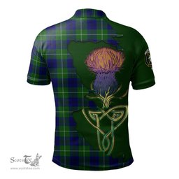 Scottish Oliphant Modern Clan Tartan with Thistle and Scotland Map Tartan Plaid Polo Shirt Scottish Plaid Tartan Plaid - ScotsTee - scotstee.com