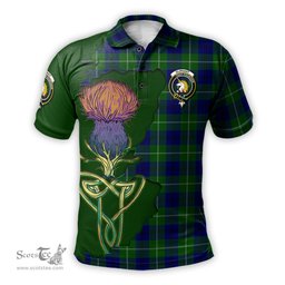 Scottish Oliphant Modern Clan Tartan with Thistle and Scotland Map Tartan Plaid Polo Shirt Scottish Plaid Tartan Plaid - ScotsTee - scotstee.com