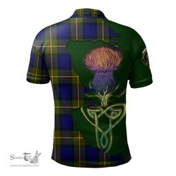 Scottish Muir Clan Tartan with Thistle and Scotland Map Tartan Plaid Polo Shirt Scottish Plaid Tartan Plaid - ScotsTee - scotstee.com