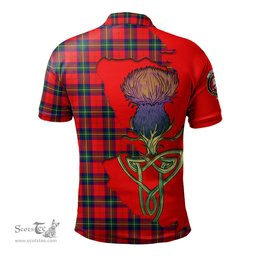 Scottish Ruthven Modern Clan Tartan with Thistle and Scotland Map Tartan Plaid Polo Shirt Scottish Plaid Tartan Plaid - ScotsTee - scotstee.com