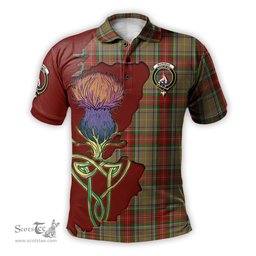 Scottish Muirhead Old Clan Tartan with Thistle and Scotland Map Tartan Plaid Polo Shirt Scottish Plaid Tartan Plaid - ScotsTee - scotstee.com