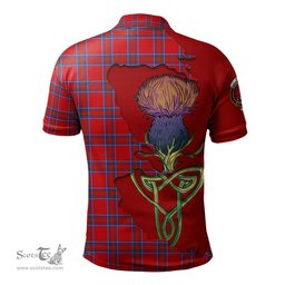 Scottish Rait Clan Tartan with Thistle and Scotland Map Tartan Plaid Polo Shirt Scottish Plaid Tartan Plaid - ScotsTee - scotstee.com